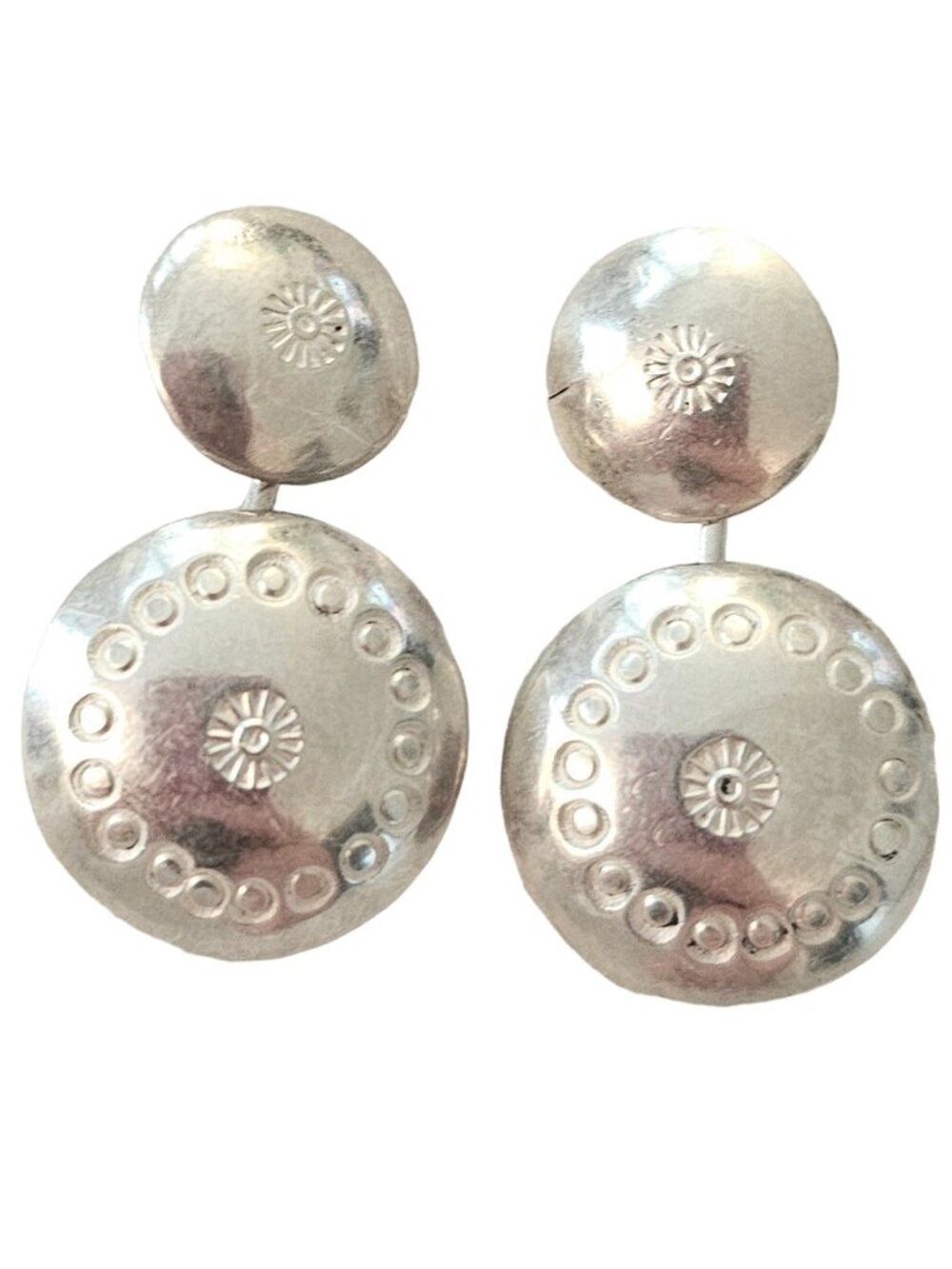 Sterling Silver Round Domed Etched Cuff Links L85